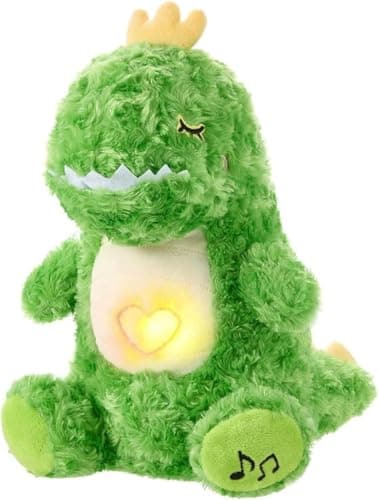 Peluche Loutre Respire Koala Apaisante pour Adultes et Enfants, Loutre qui Respire et Musique pour Bonne Nuit, Compagnon — Dinosaure Vert