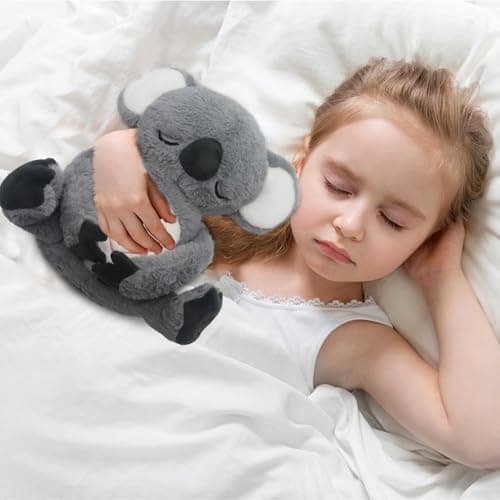 IUTOYYE Peluche Respirant Koala pour Enfants, Doudou avec Lumières Musicales et Mouvement de Respiration Rythmique - Jou