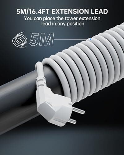 Multiprise Parafoudre et Surtension Tour Multiprise 8 Sorties AC 4 Ports USB Blanc Convient pour Maison et Bureau