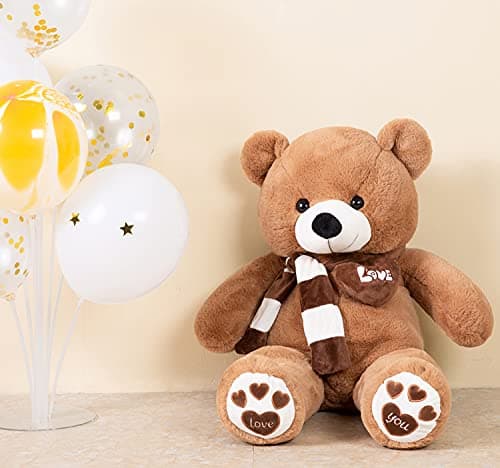 YunNasi Ours en Peluche Nounours Géant - Cadeau Idéal pour Anniversaire, Mariage ou Fêtes Spéciales (80cm, Marron Foncé)