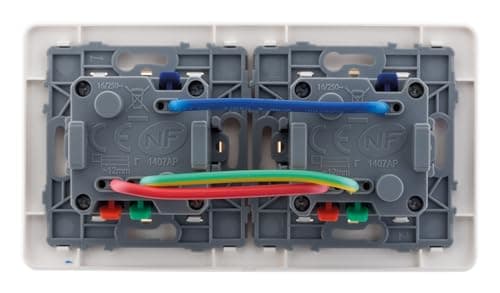 Zenitech Double Prise Affleurante Blanche pour Salaire - Électrique - Maison - Sécurité Incrustée - Boîte d'Encastrement