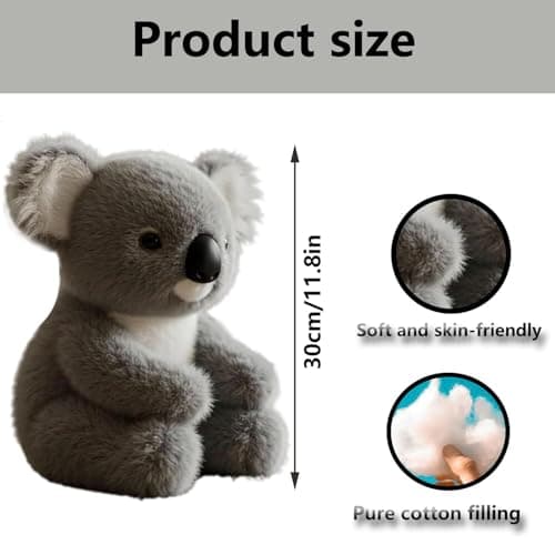 Peluche Koala Háozhenf 25 cm pour Relaxation Adulte - Réel et Doux, Soulagement de l'Anxiété, Aide au Sommeil