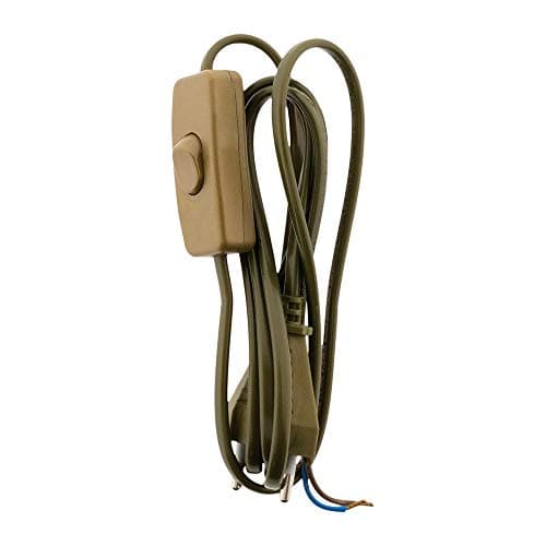 Cordon à interrupteur Zenitech pour luminaire 1,5 m - Noir, idéal pour les décorations d'intérieur, sécurité renforcée, — Doré