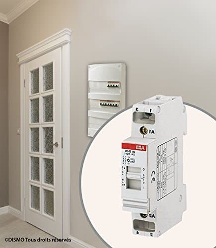 Zenitech Contacteur jour/nuit ABB026506 20 A, Gris - Interrupteur électrique 20 ampères pour système domotique, Installa