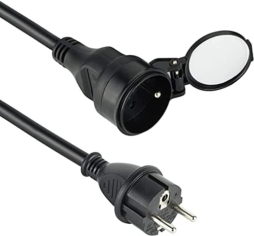 Electraline 200121 Prolongateur étanche IP44 professionnel pour extérieur - 5m Noir - Section 3G1,5 mm²