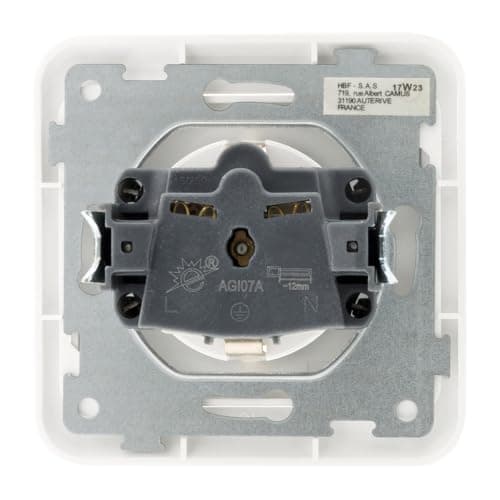 Zenitech Prise encastrée Schuko 10/16A - Blanc - Électrique Securisée