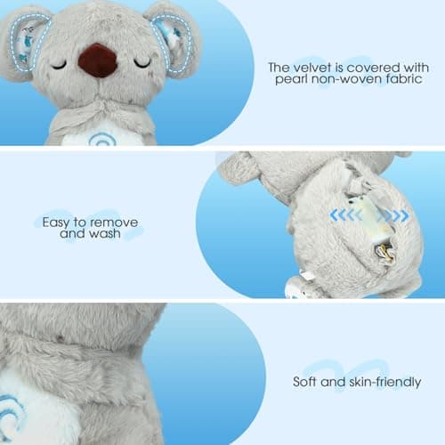UrbanHomes Koala amenant la tranquillité avec musique apaisante et lumières, coussin apaisant pour adultes et enfants, p