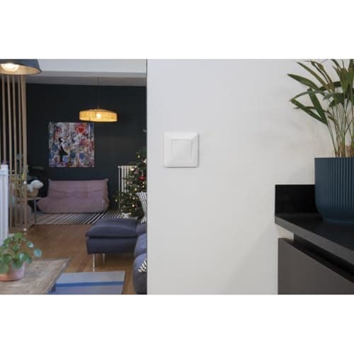 Interrupteur va-et-vient encastré Zenitech 10A 2300W design moderne - Blanc - 86x86 mm