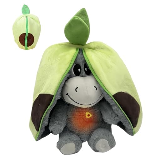 Peluche Âne Respirant avec Musique et Lumières, Jouet pour Adultes et Enfants, Doudou Réconfortant pour Détente et Couch