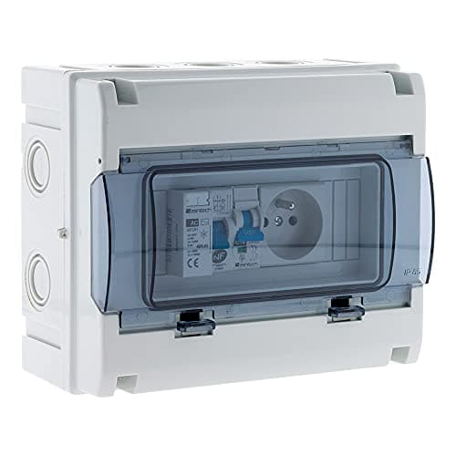 Zenitech Coffret Électrique Étanche IP65 8 Modules Exterieur/Éclairage Industriel Équipé d'Accessoires Professionnels 60