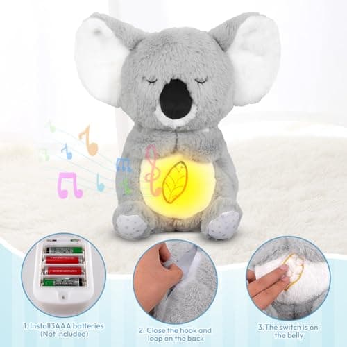 Schlummer Loutre avec Battement de cœur et Mouvement respiratoire, Loutre de Sommeil Koala pour Nouveau-né, Cadeau Idéa
