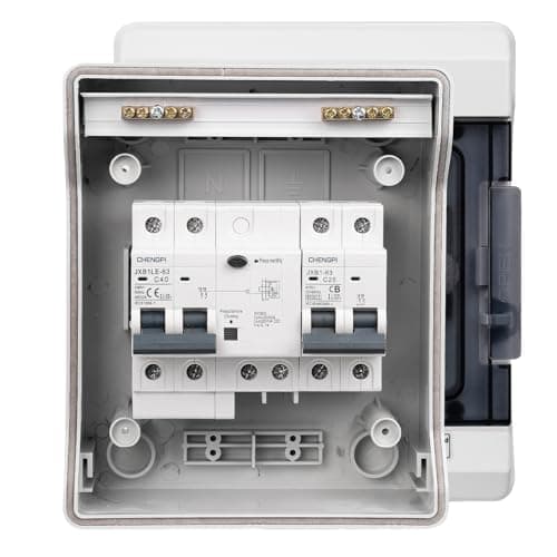 CHENGPI Coffret Électrique Étanche avec Interrupteur de Fuite 2P 40A 30MA, Boîtier Étanche Extérieur pour GFCI, Tableau