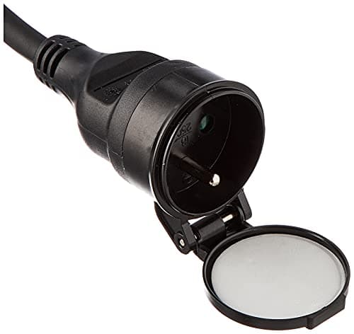 Electraline 200121 Prolongateur étanche IP44 professionnel pour extérieur - 5m Noir - Section 3G1,5 mm²