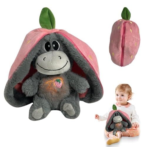SKIKHN Peluche Qui Respire pour Enfants, Veilleuse Respiratoire Douce avec Mouvements et Musique, Idéale en Cadeau d'Ann