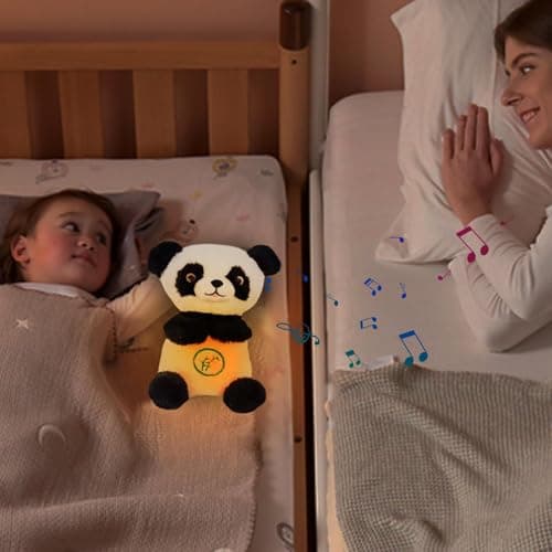 Panda Générique Sommeil Peluche Respirant, Machine À Sommeil Interactif Avec Lumière Et Mouvement Rhytmé Pour Enfants