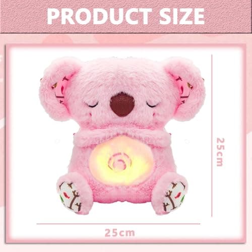 Koala Bear Breathable Plush Toy for Newborns, Soothing Night Light & Music, Safe Sensory Toy for Babies