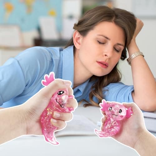 Axolotl Lot de 3 jouets anti-stress à presser pour enfants et adultes - Soulage le stress et la relaxation - Jouet anti-