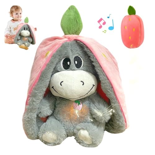 Peluche Âne Respirants XPJBKC, Réglable à 4 Niveaux, Pour Enfant et Adulte, Mouvements Respiratoires Réalistes, Musique