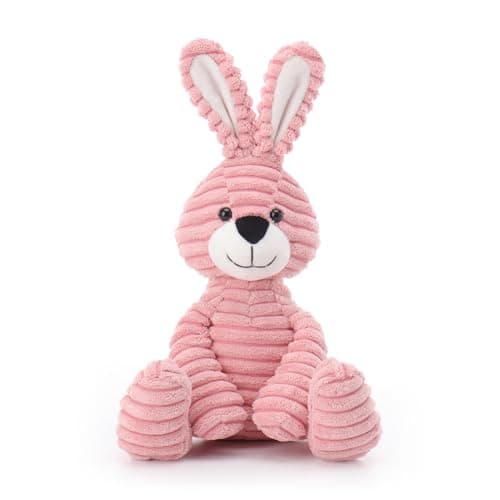 Jouets en peluche Apricot Lamb - Velours côtelé - Lapin Bunny - Doux à câliner - Parfait pour enfant - Vert - 23cm — Rose