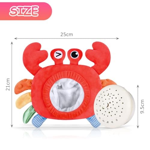 Peluche Apaisante Aolso Bébé Rechargeable Bruits Blancs Veilleuse Lumineuse Crabe pour Nourrisson Dormir Cadeau de Naiss