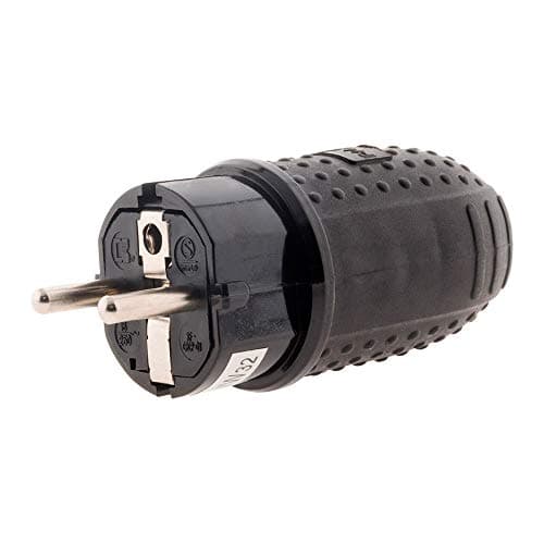Fiche caoutchouc mâle 16A 2P+T résistant à la chaleur et aux étincelles - Zenitech - Fiche de connexion électrique indus