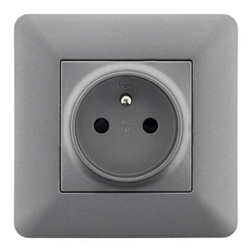 Prise 2P+T 16A Titanium Artezo - Haute qualité - Meilleure sécurité - Design élégant - Haut débit - Idéal pour la cuisin