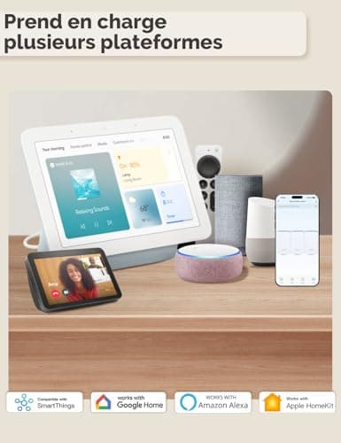 MOES Matter Wi-Fi Interrupteur intelligent - Compatible Alexa/Apple Home/Google Home/SmartThings - Contrôle par Tuya - 1