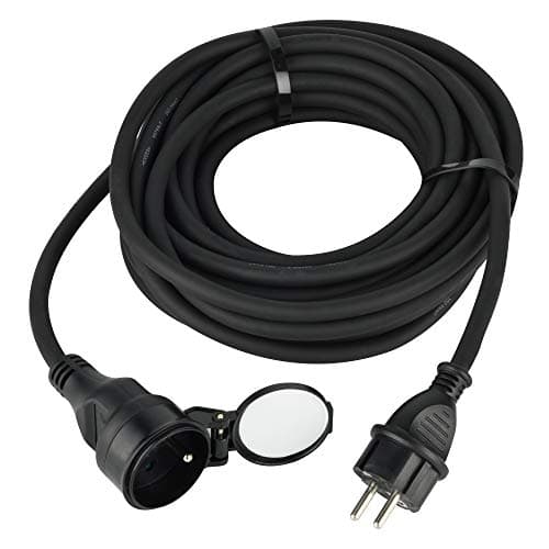 Electraline 200123 Prolongateur jardin étanche pour jardiniers 16A 5m Noir - 3G2,5 mm²