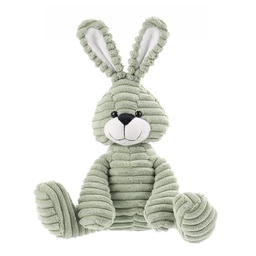 Jouets en peluche Apricot Lamb - Velours côtelé - Lapin Bunny - Doux à câliner - Parfait pour enfant - Vert - 23cm — Gris-vert