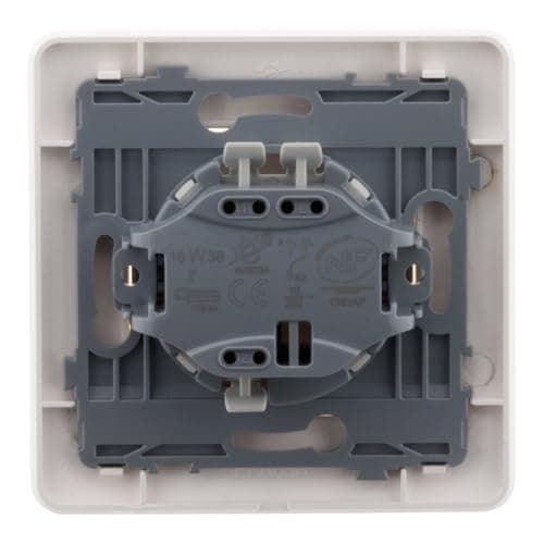 Zenitech - Interrupteur poussoir 10A prêt à poser - Design moderne et esthétique - Blanc - 86x86mm  
Zenitech - Interrup