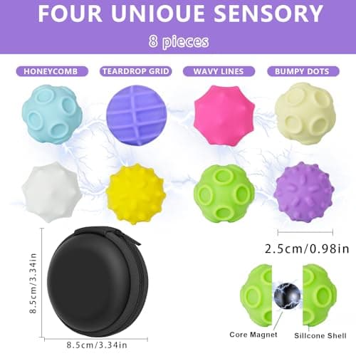 Tangdudu 8 pièces Boules magnétiques Anti-Stress, Outil de relaxation pour Enfants et Adultes, Cadeau pour Gestion du St
