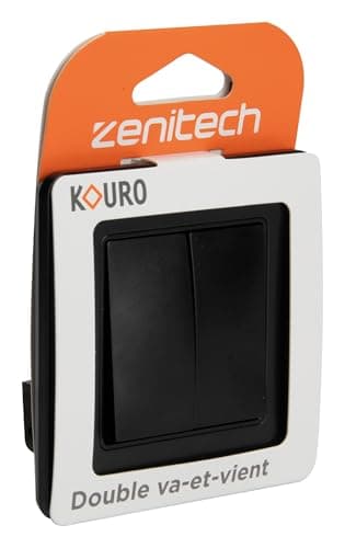 Zenitech Interrupteur Complet va-et-vient double 10A en métal brossé noir pour Kouro