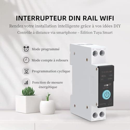 Commutateur Intelligence WIFI Domestic Disjoncteur Télécommande Portable 3 Modes Synchronisation Électroménager 40A