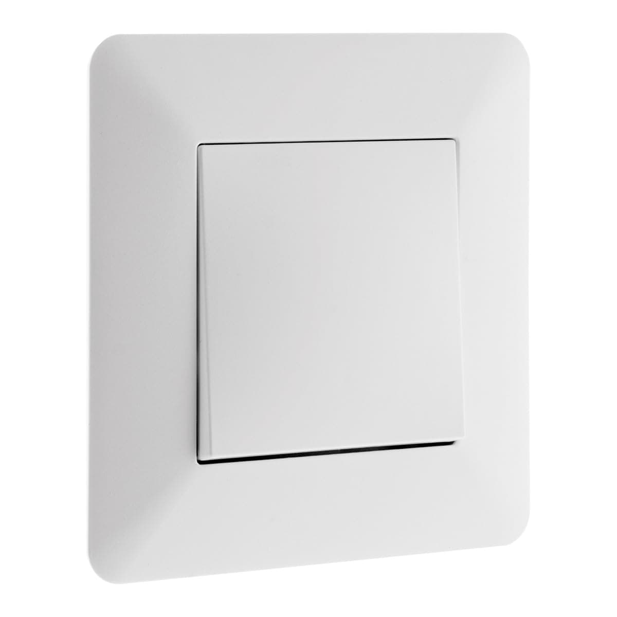 Interrupteur va-et-vient encastré Zenitech 10A 2300W design moderne - Blanc - 86x86 mm