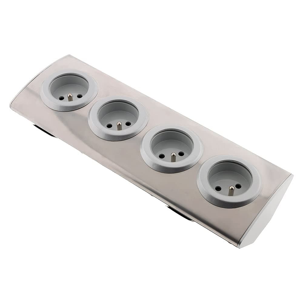 Zenitech - Bloc 4 prises 16A 2P+T câblables - Gris pour maison - Électricité sûre et pratique - Étui en plastique durabl