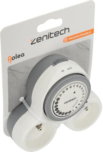 Biplite programmable 2x16A - Blanc - Zenitech - Interrupteur intelligent - Domotique - Éclairage extérieur