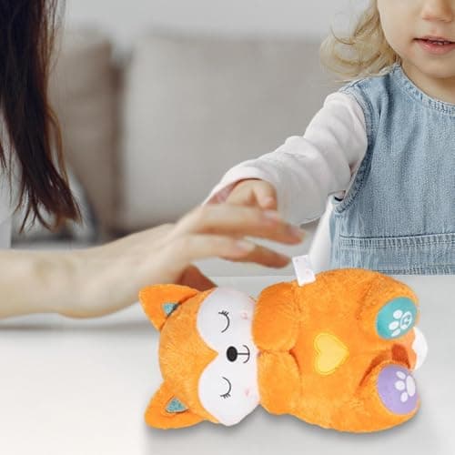 Peluche Musique Générique Renard Respirant pour Enfant | Idéal pour la Maternelle et la chambre d'enfant | Jouet Rituel