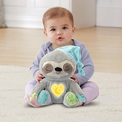 VTech Mon Paresseux Rêves Merveilleux peluche bébé, tête animée, musiques douces, bruits blancs, cadeau de naissance