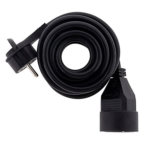 Prolongateur 16A 2P+T HO5VV-F 3G1,5mm² avec fiche extraplate Noir 3m