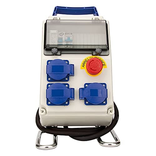 Zenitech Coffret 8 modules de chantier IP54 adapté aux professionnels pour le travail extérieur avec accessoires inclus