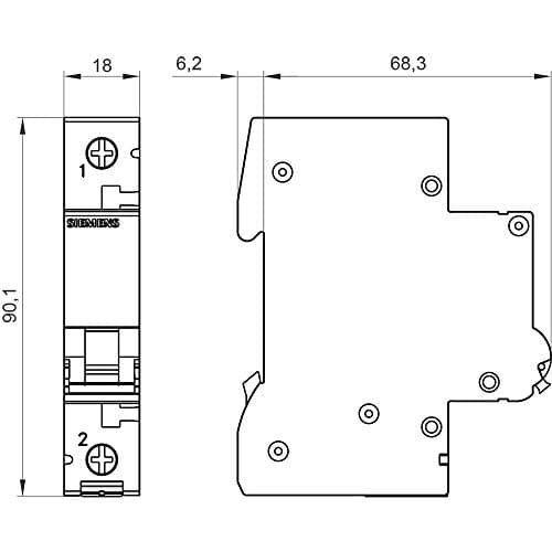 Siemens - Disjoncteur de ligne 1P 16A pour maison elektrique sécuritaire