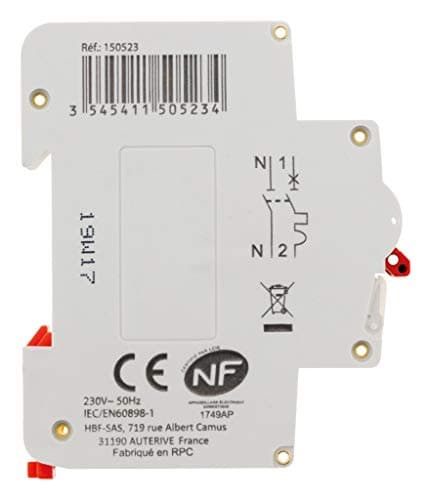 Thomson - Disjoncteur PH+N 20A NF à vis - pour électriciens - travaux domestiques - protection contre les courts-circuit