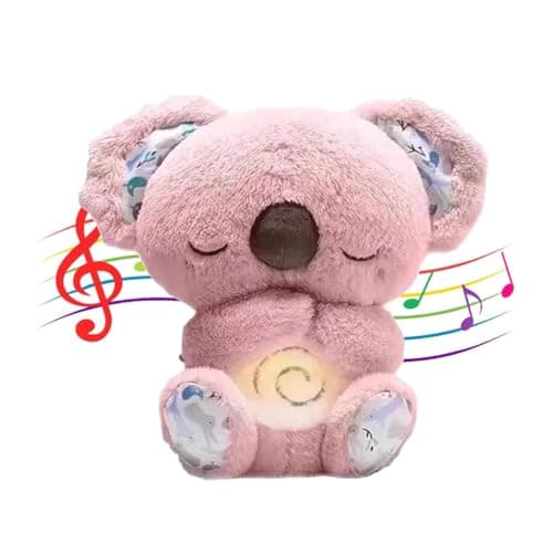 OKTAOAOO Peluche pour Enfants Soulagement de L'anxiété, Jouet Apaisant avec Musique et Lumières pour Dormir, Loutre Koal — Pink