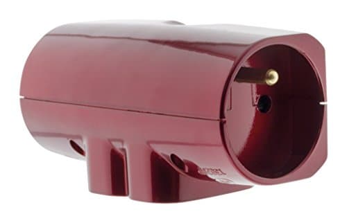 Multiprise Zenitech 4 prises latéales pour TV écran plat - Quadriplite - 2x16A + 2x6A - Bordeaux/pourpre