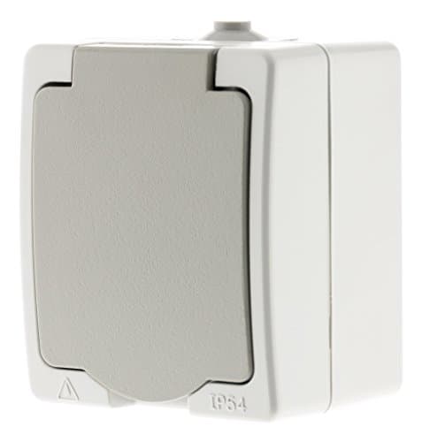 Akya Prise 2P+T 16A Grisclair IP54 | Meilleures Prix | Pour Extérieur | Durabilité Haute | Palette de 3
