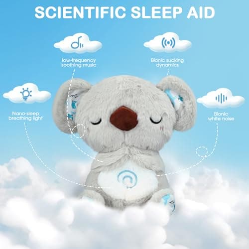 UrbanHomes Koala amenant la tranquillité avec musique apaisante et lumières, coussin apaisant pour adultes et enfants, p