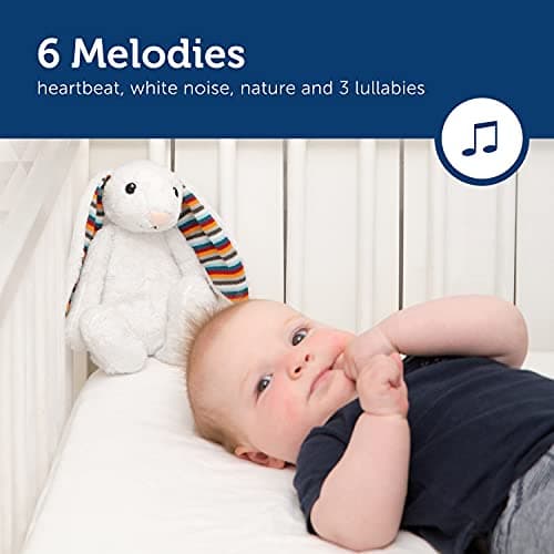 ZAZU BIBI Peluche Musicale pour Bébé - Sons Apaisants à Battements de Cœur et Bruit Blanc | Arrêt Automatique pour Facil
