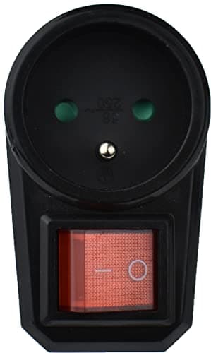 Adaptateur de prise noire avec interrupteur 16A 230V 3680W pour maison