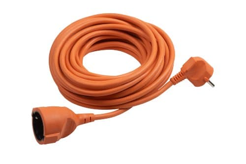 Meister Rallonge Schuko avec Protection de Contact IP20 - 2 m Câble en Plastique Noir 7432220 — orange