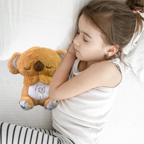 OKTAOAOO Peluche pour Enfants Soulagement de L'anxiété, Jouet Apaisant avec Musique et Lumières pour Dormir, Loutre Koal